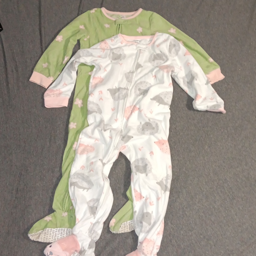 2pc Long-Sleeved Fleece Footsie Pajama Lot
